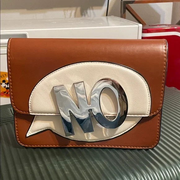 Zara Brown and White Chain Crossbody Bag - Picture 15 of 16